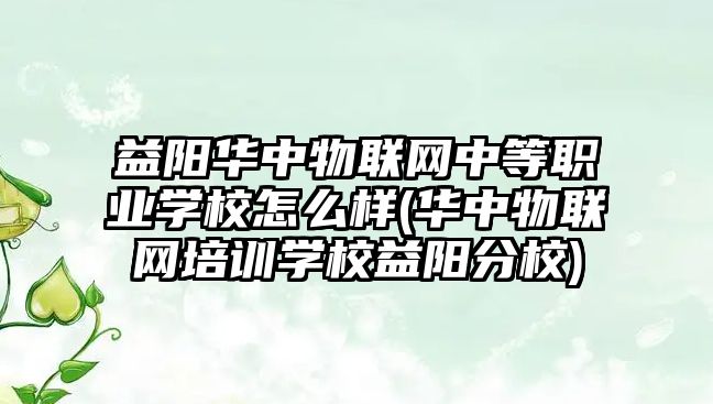 益陽華中物聯(lián)網(wǎng)中等職業(yè)學(xué)校怎么樣(華中物聯(lián)網(wǎng)培訓(xùn)學(xué)校益陽分校)