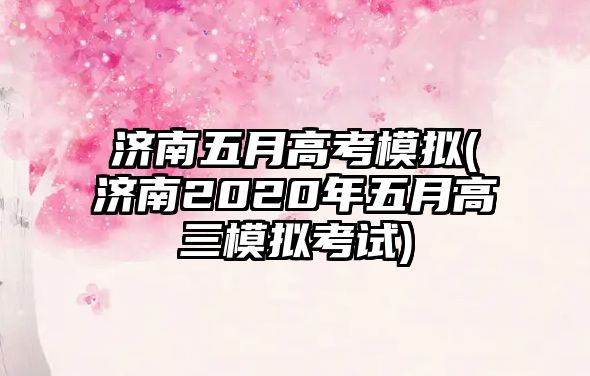 濟(jì)南五月高考模擬(濟(jì)南2020年五月高三模擬考試)