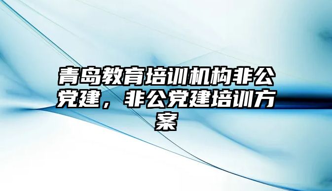 青島教育培訓(xùn)機(jī)構(gòu)非公黨建，非公黨建培訓(xùn)方案