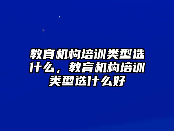 教育機構(gòu)培訓(xùn)類型選什么，教育機構(gòu)培訓(xùn)類型選什么好