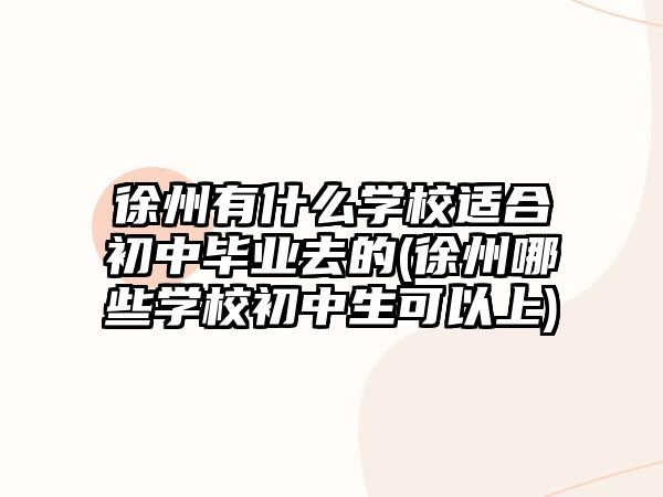 徐州有什么學(xué)校適合初中畢業(yè)去的(徐州哪些學(xué)校初中生可以上)