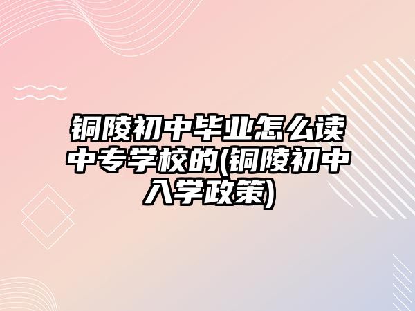 銅陵初中畢業(yè)怎么讀中專學校的(銅陵初中入學政策)