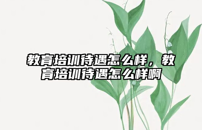 教育培訓(xùn)待遇怎么樣，教育培訓(xùn)待遇怎么樣啊