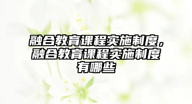 融合教育課程實(shí)施制度，融合教育課程實(shí)施制度有哪些