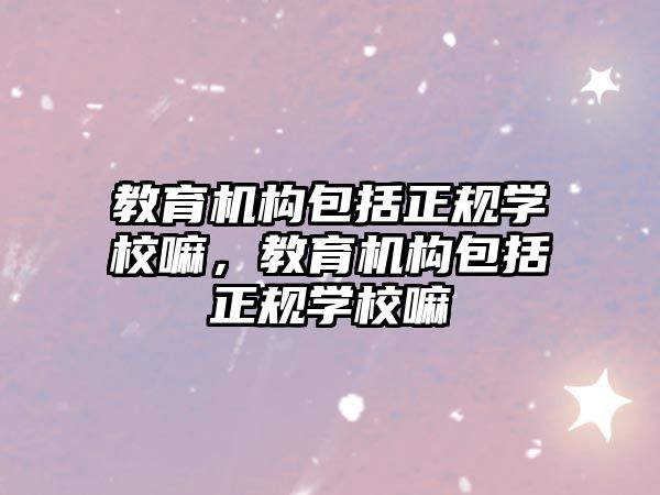 教育機構(gòu)包括正規(guī)學(xué)校嘛，教育機構(gòu)包括正規(guī)學(xué)校嘛