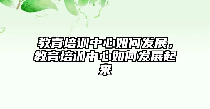 教育培訓(xùn)中心如何發(fā)展，教育培訓(xùn)中心如何發(fā)展起來