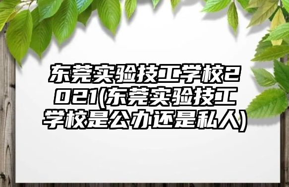 東莞實驗技工學校2021(東莞實驗技工學校是公辦還是私人)