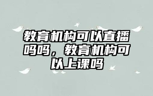 教育機構(gòu)可以直播嗎嗎，教育機構(gòu)可以上課嗎