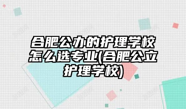 合肥公辦的護(hù)理學(xué)校怎么選專(zhuān)業(yè)(合肥公立護(hù)理學(xué)校)