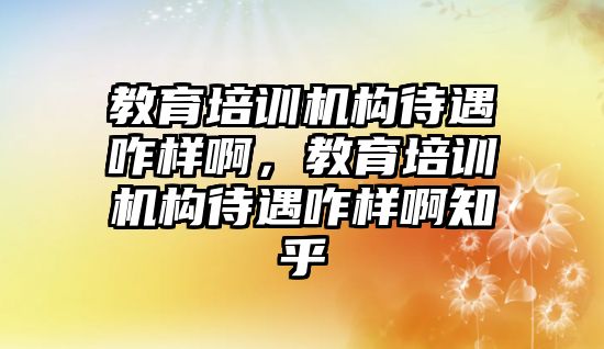 教育培訓機構待遇咋樣啊，教育培訓機構待遇咋樣啊知乎