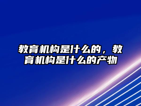 教育機構(gòu)是什么的，教育機構(gòu)是什么的產(chǎn)物