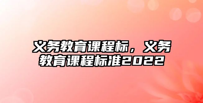 義務(wù)教育課程標(biāo)，義務(wù)教育課程標(biāo)準(zhǔn)2022