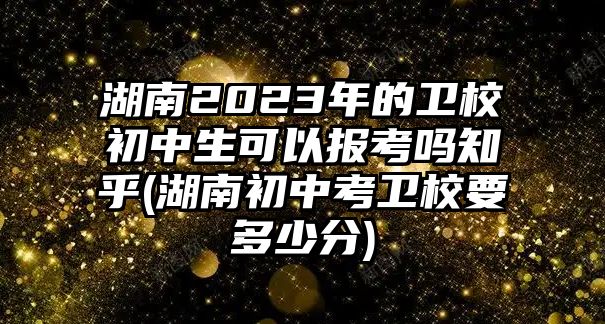 湖南2023年的衛(wèi)校初中生可以報(bào)考嗎知乎(湖南初中考衛(wèi)校要多少分)