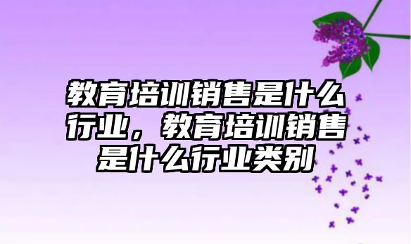 教育培訓(xùn)銷售是什么行業(yè)，教育培訓(xùn)銷售是什么行業(yè)類別