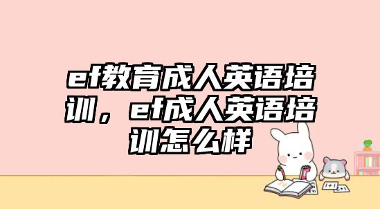 ef教育成人英語培訓(xùn)，ef成人英語培訓(xùn)怎么樣