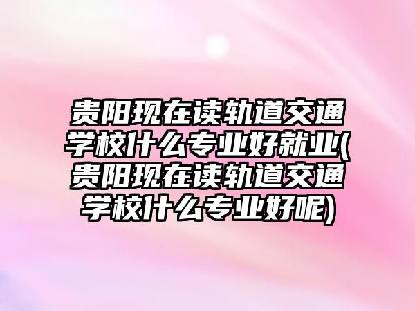 貴陽現(xiàn)在讀軌道交通學(xué)校什么專業(yè)好就業(yè)(貴陽現(xiàn)在讀軌道交通學(xué)校什么專業(yè)好呢)