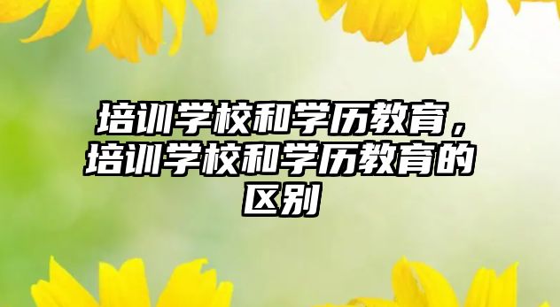 培訓(xùn)學(xué)校和學(xué)歷教育，培訓(xùn)學(xué)校和學(xué)歷教育的區(qū)別