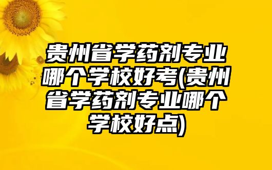 貴州省學(xué)藥劑專業(yè)哪個(gè)學(xué)校好考(貴州省學(xué)藥劑專業(yè)哪個(gè)學(xué)校好點(diǎn))