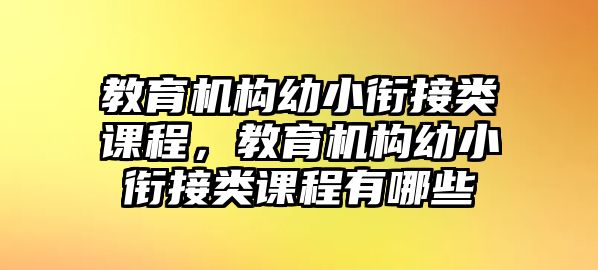 教育機(jī)構(gòu)幼小銜接類(lèi)課程，教育機(jī)構(gòu)幼小銜接類(lèi)課程有哪些