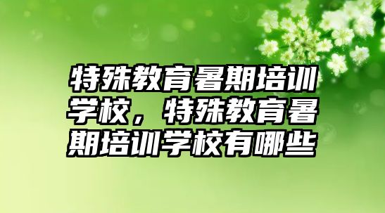 特殊教育暑期培訓(xùn)學(xué)校，特殊教育暑期培訓(xùn)學(xué)校有哪些