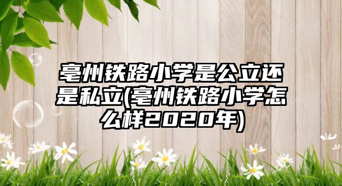 亳州鐵路小學(xué)是公立還是私立(亳州鐵路小學(xué)怎么樣2020年)