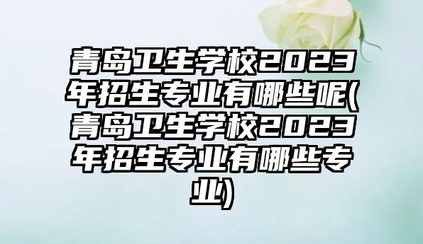 青島衛(wèi)生學(xué)校2023年招生專業(yè)有哪些呢(青島衛(wèi)生學(xué)校2023年招生專業(yè)有哪些專業(yè))