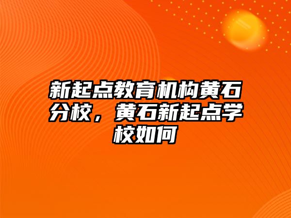 新起點教育機構黃石分校，黃石新起點學校如何