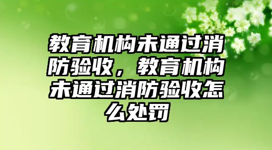 教育機(jī)構(gòu)未通過(guò)消防驗(yàn)收，教育機(jī)構(gòu)未通過(guò)消防驗(yàn)收怎么處罰