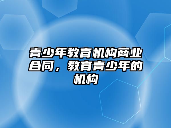 青少年教育機(jī)構(gòu)商業(yè)合同，教育青少年的機(jī)構(gòu)