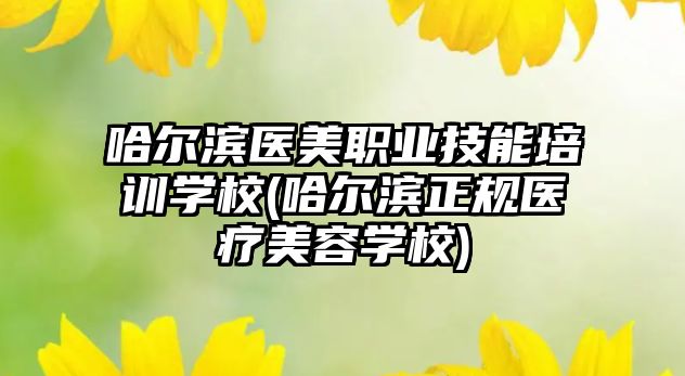 哈爾濱醫(yī)美職業(yè)技能培訓(xùn)學(xué)校(哈爾濱正規(guī)醫(yī)療美容學(xué)校)