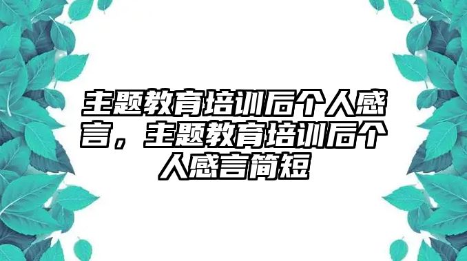 主題教育培訓(xùn)后個人感言，主題教育培訓(xùn)后個人感言簡短