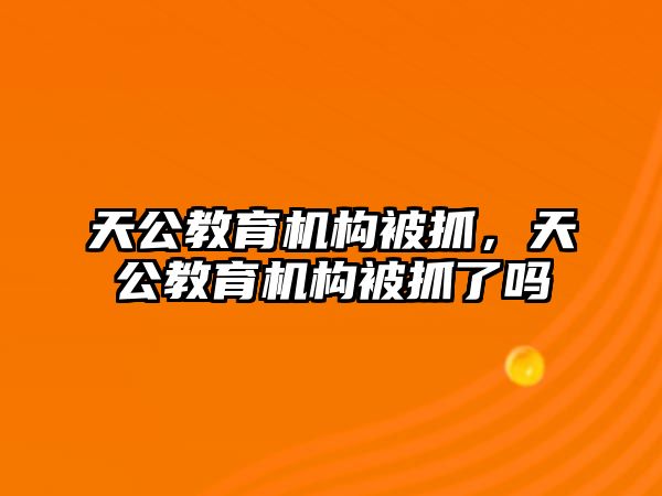 天公教育機構(gòu)被抓，天公教育機構(gòu)被抓了嗎