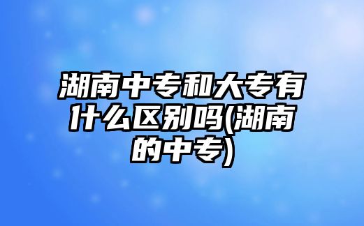 湖南中專和大專有什么區(qū)別嗎(湖南的中專)