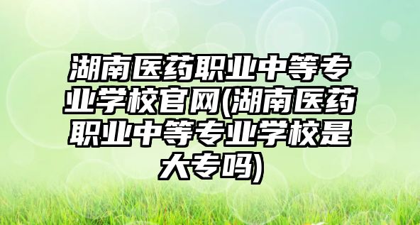 湖南醫(yī)藥職業(yè)中等專業(yè)學(xué)校官網(wǎng)(湖南醫(yī)藥職業(yè)中等專業(yè)學(xué)校是大專嗎)