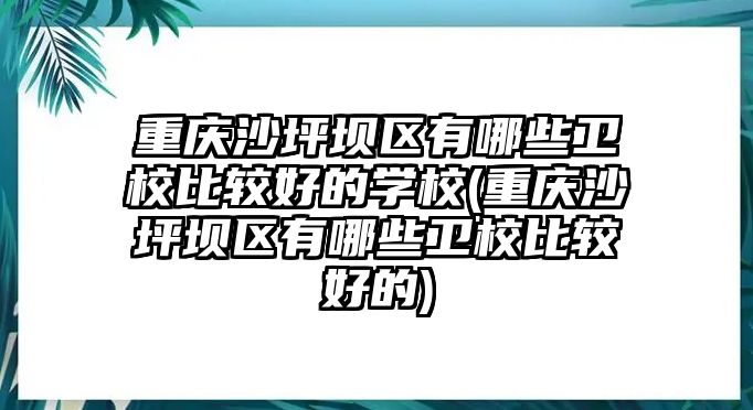 重慶沙坪壩區(qū)有哪些衛(wèi)校比較好的學(xué)校(重慶沙坪壩區(qū)有哪些衛(wèi)校比較好的)