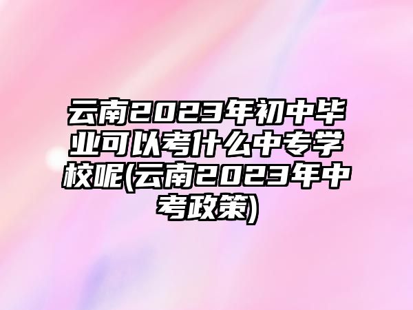 云南2023年初中畢業(yè)可以考什么中專學(xué)校呢(云南2023年中考政策)