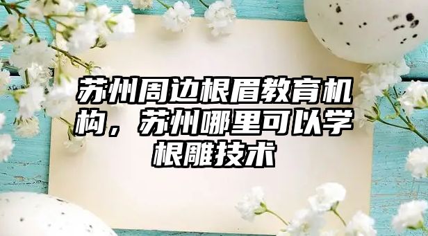 蘇州周邊根眉教育機構(gòu)，蘇州哪里可以學根雕技術