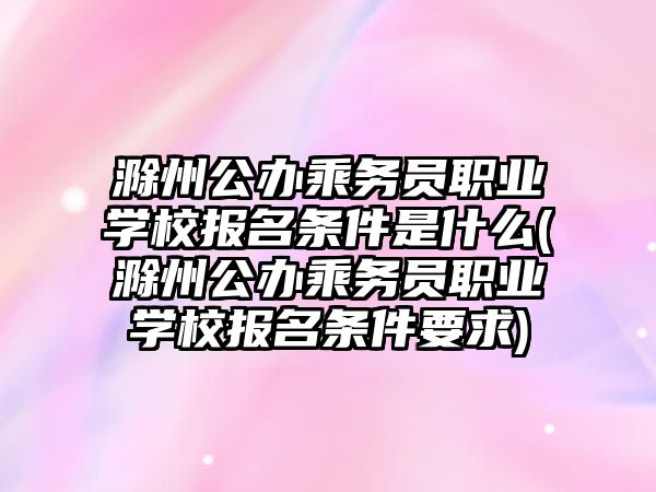 滁州公辦乘務(wù)員職業(yè)學(xué)校報(bào)名條件是什么(滁州公辦乘務(wù)員職業(yè)學(xué)校報(bào)名條件要求)