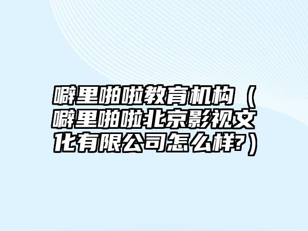 噼里啪啦教育機(jī)構(gòu)（噼里啪啦北京影視文化有限公司怎么樣?）