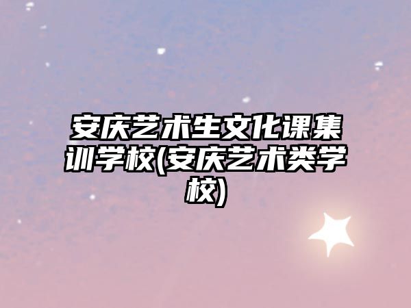 安慶藝術(shù)生文化課集訓(xùn)學(xué)校(安慶藝術(shù)類學(xué)校)