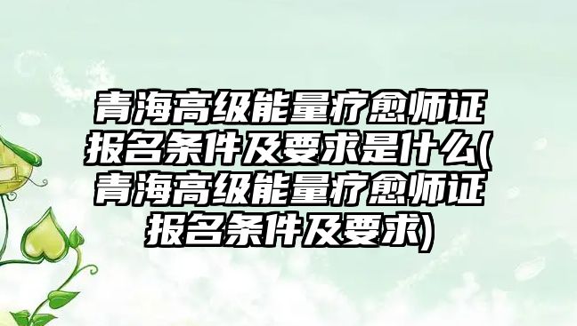 青海高級能量療愈師證報名條件及要求是什么(青海高級能量療愈師證報名條件及要求)