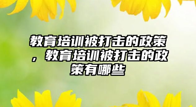 教育培訓(xùn)被打擊的政策，教育培訓(xùn)被打擊的政策有哪些