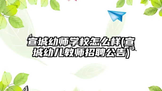 宣城幼師學(xué)校怎么樣(宣城幼兒教師招聘公告)