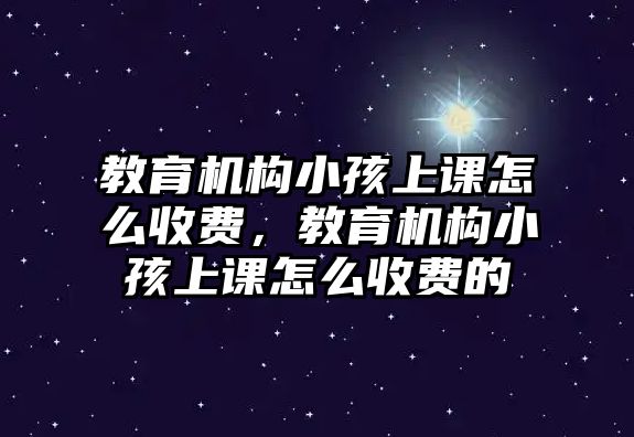 教育機構小孩上課怎么收費，教育機構小孩上課怎么收費的