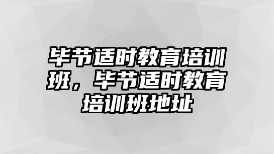 畢節(jié)適時(shí)教育培訓(xùn)班，畢節(jié)適時(shí)教育培訓(xùn)班地址