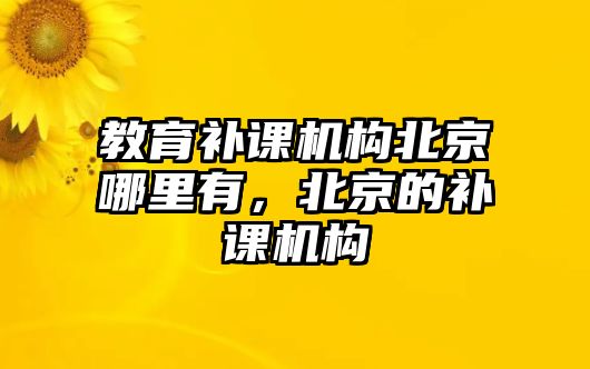 教育補課機構北京哪里有，北京的補課機構