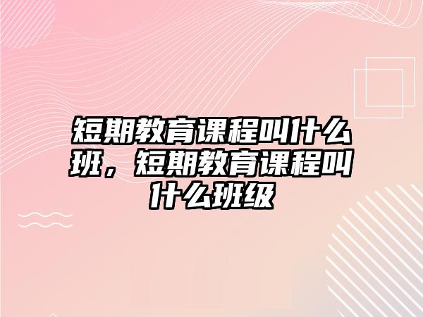 短期教育課程叫什么班，短期教育課程叫什么班級