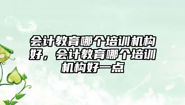 會(huì)計(jì)教育哪個(gè)培訓(xùn)機(jī)構(gòu)好，會(huì)計(jì)教育哪個(gè)培訓(xùn)機(jī)構(gòu)好一點(diǎn)