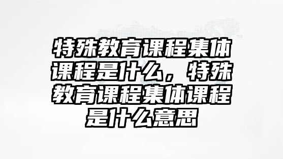 特殊教育課程集體課程是什么，特殊教育課程集體課程是什么意思