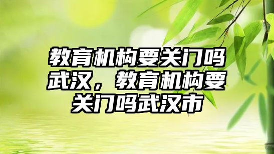 教育機構(gòu)要關門嗎武漢，教育機構(gòu)要關門嗎武漢市